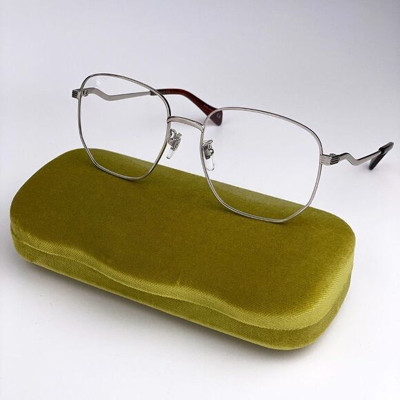 NEW Gucci GG0973O 002 Silver Geometric Metal Women Eyeglasses - Picture 1 of 12